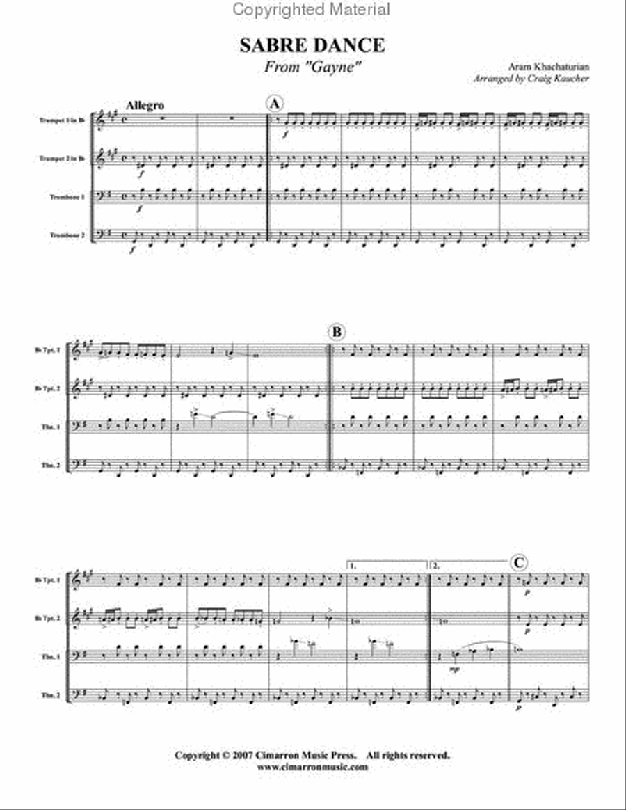 Sabre Dance Sabre Dance Horn scores gallery preview page 2