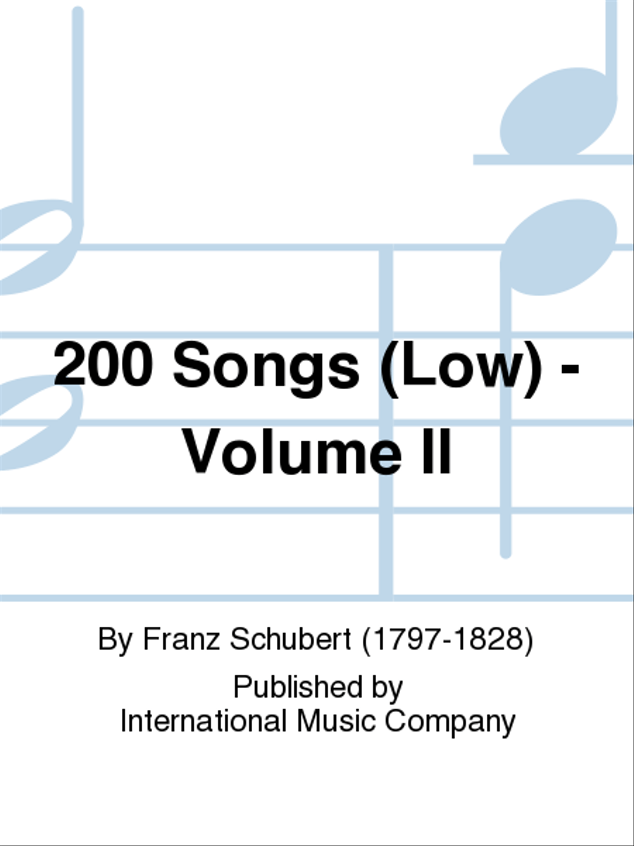 200 Songs (Low) - Volume II Low Voice scores gallery preview page 1