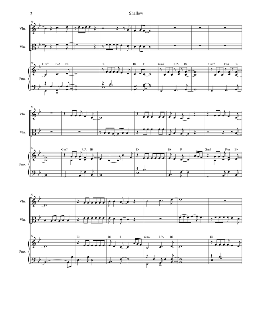 Shallow Shallow String Duet scores gallery preview page 2