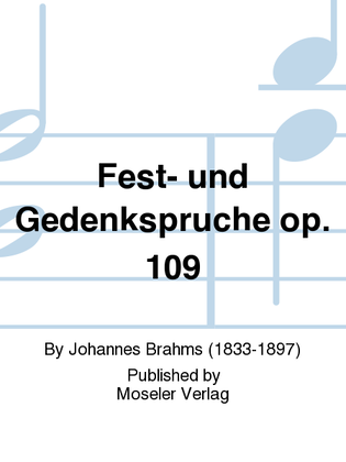 Book cover for Fest- und Gedenkspruche op. 109