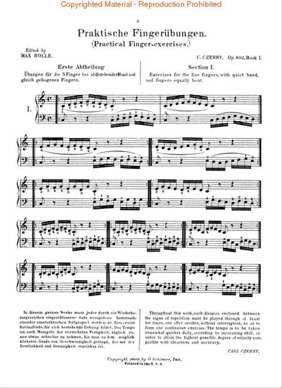 Practical Finger Exercises, Op. 802 (Complete) Piano Method scores gallery preview page 2