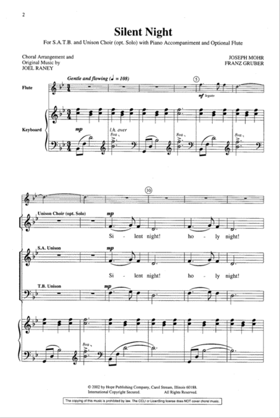 Silent Night 4-Part scores gallery preview page 2