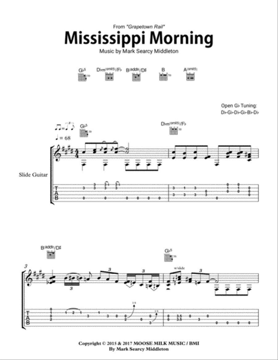 Mississippi Morning Acoustic Guitar scores gallery preview page 1