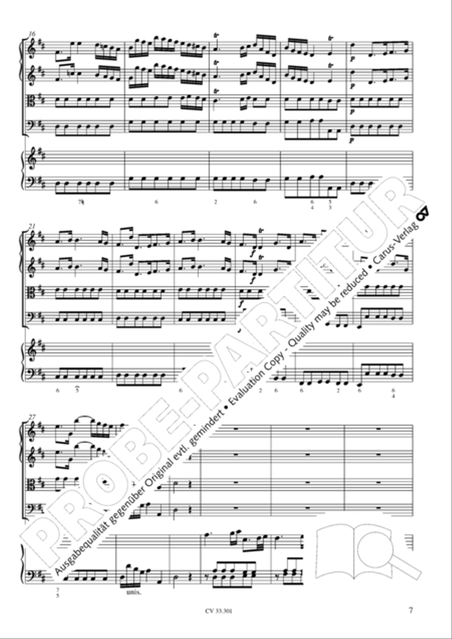 Concerto per il Cembalo in D Cello scores gallery preview page 8