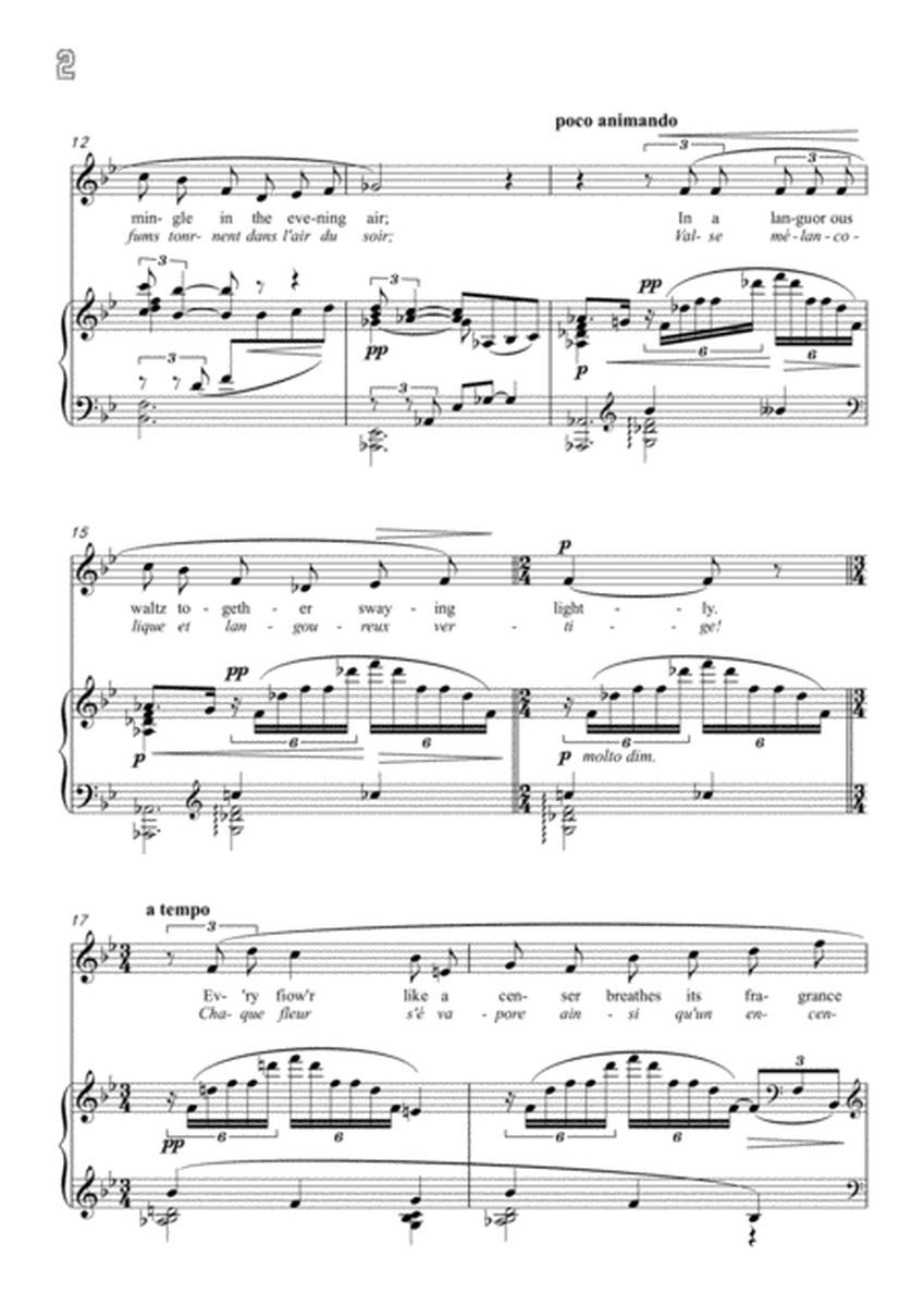 Debussy-Evening Harmony in B flat Major,for voice and piano