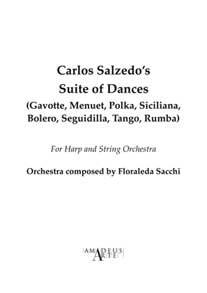 Book cover for Carlos Salzedo's Suite of Dances for Harp and String Orchestra