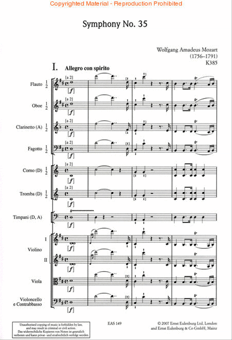 Symphony No. 35 in D Major KV 385 