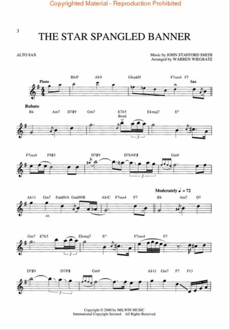 The Star Spangled Banner The Star Spangled Banner Alto Saxophone scores gallery preview page 2