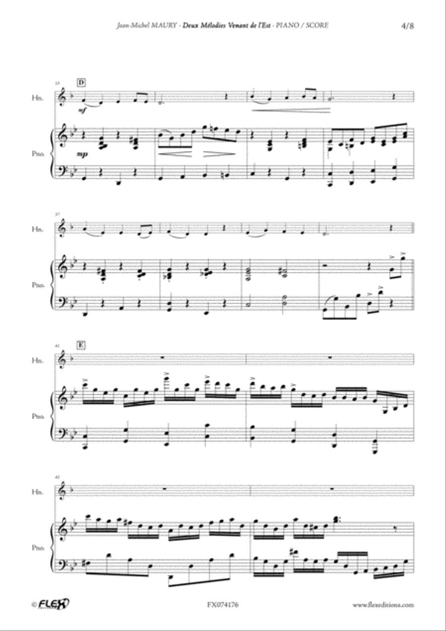 Deux Melodies Venant de l'Est Piano Accompaniment scores gallery preview page 5