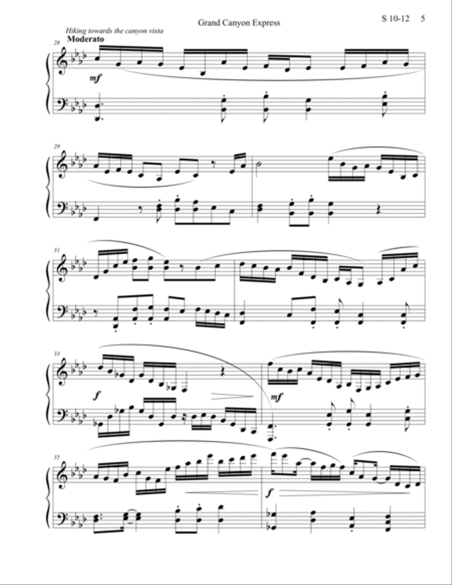 Grand Canyon Express Piano Solo scores gallery preview page 5