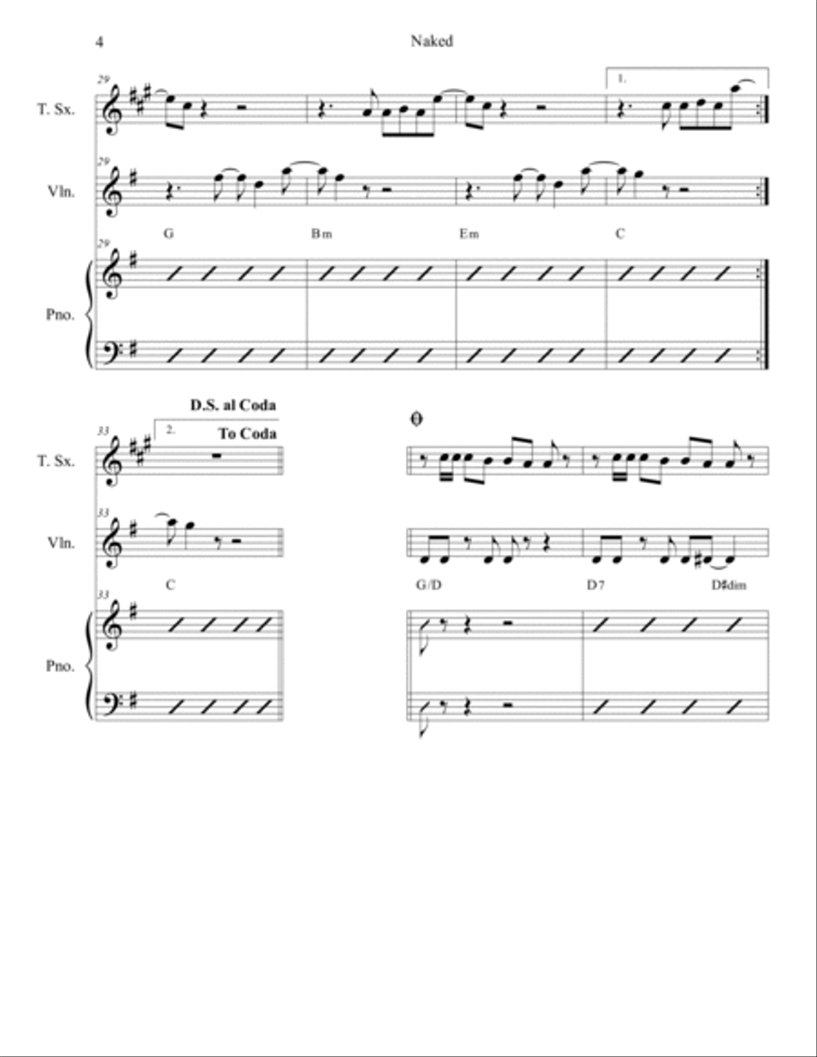 Naked Tenor Saxophone scores gallery preview page 4