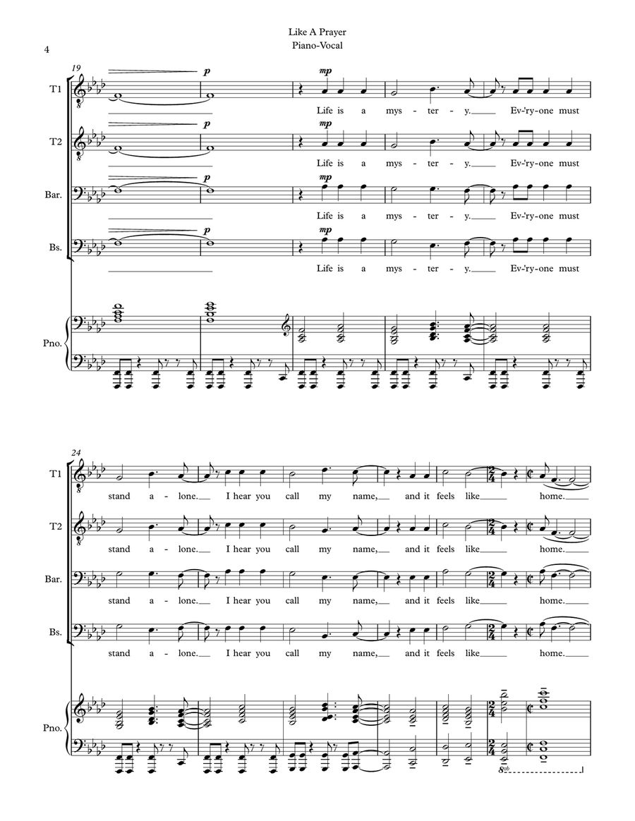 Like A Prayer TTBB scores gallery preview page 4