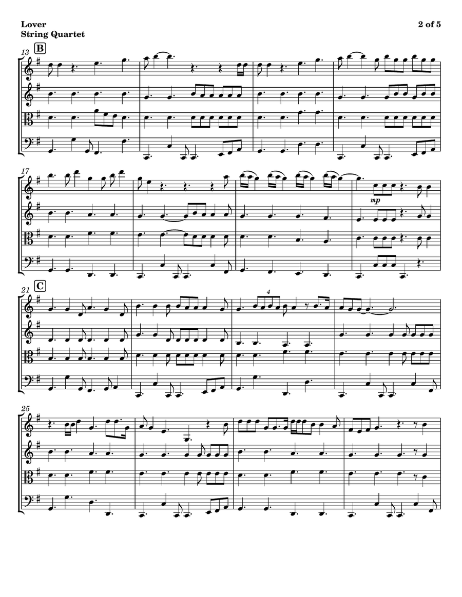 Lover String Quartet scores gallery preview page 2