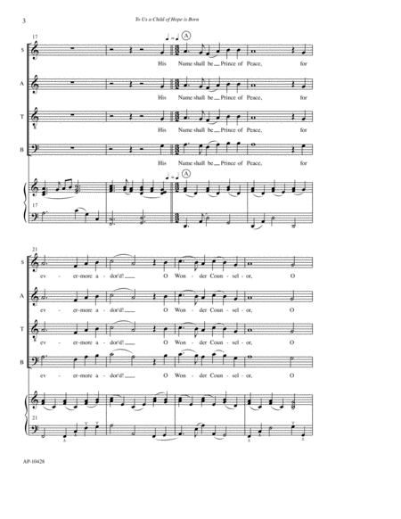 To Us a Child of Hope is Born - SATB choir, Piano image number null
