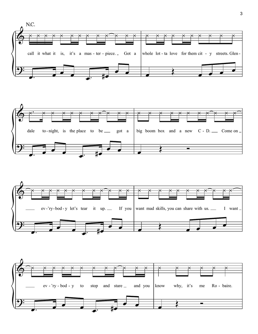Nobody Like U (from Turning Red) Easy Piano scores gallery preview page 3