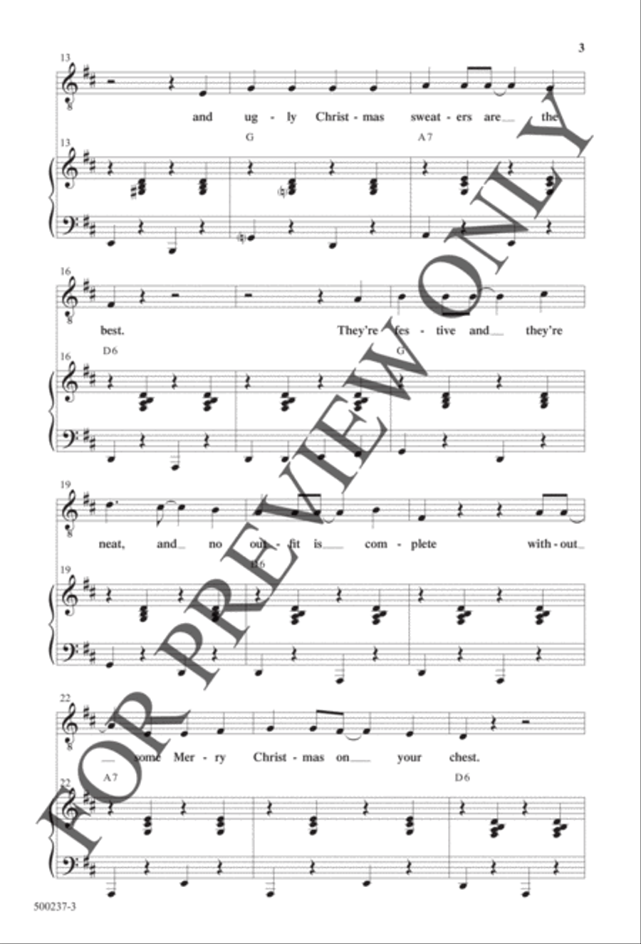 The Ugly Christmas Sweater Song - Anthem 4-Part scores gallery preview page 3