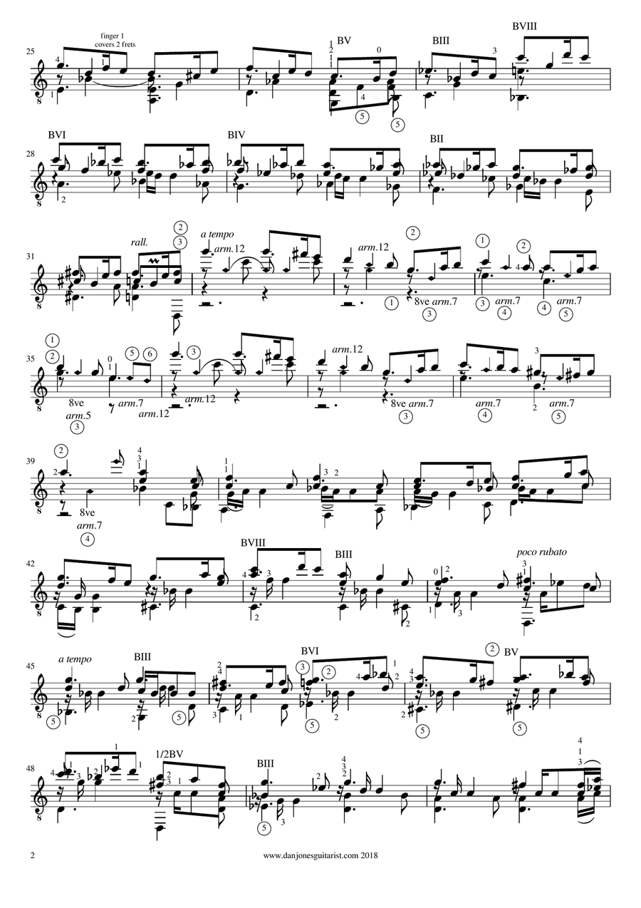 Fugue on a Theme of Greensleeves Classical Guitar scores gallery preview page 2