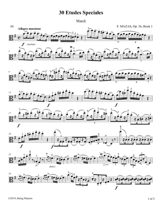 Mazas, Etudes for Viola Op 36, Book 1, No.09