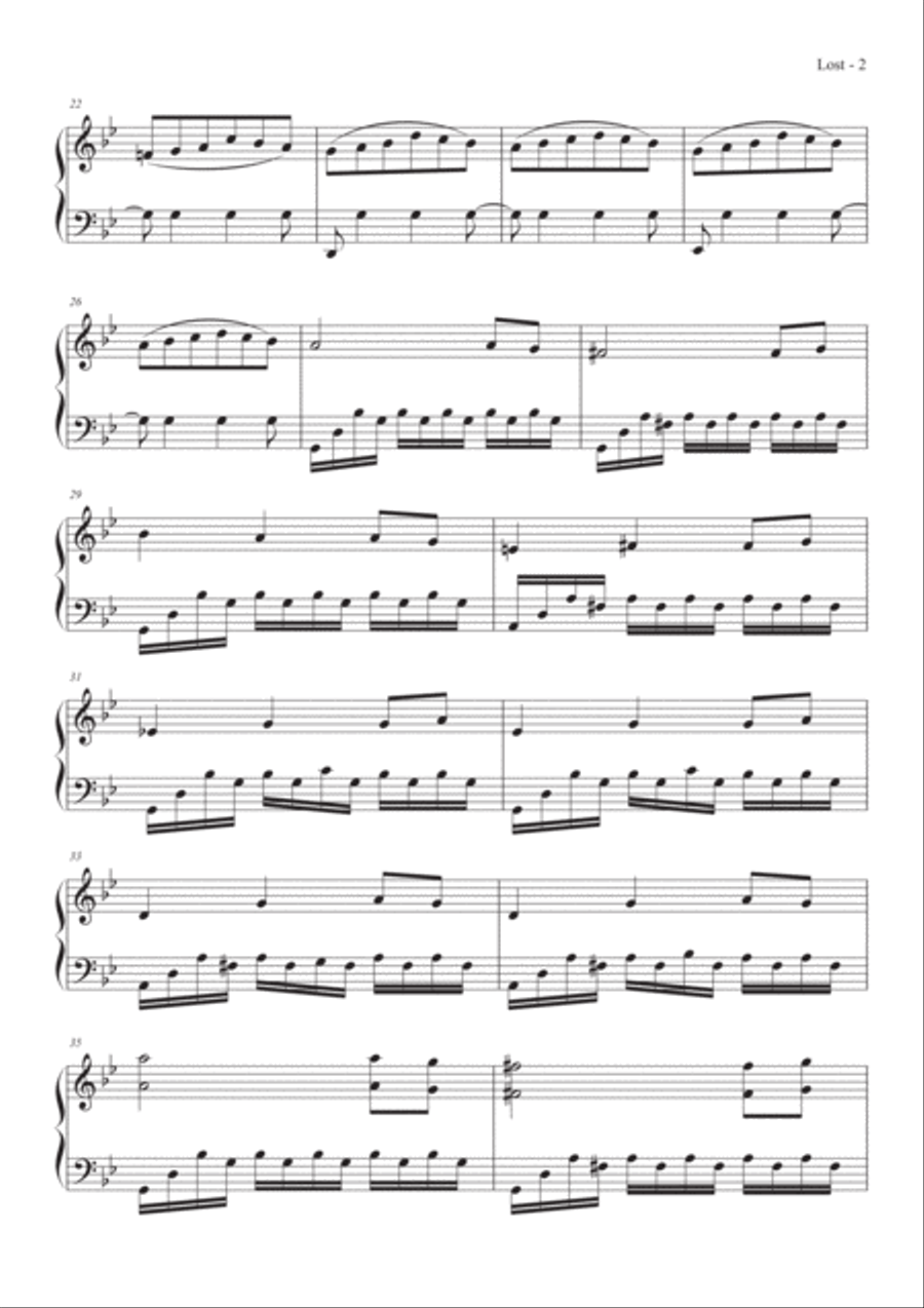 Lost Lost Piano Solo scores gallery preview page 4