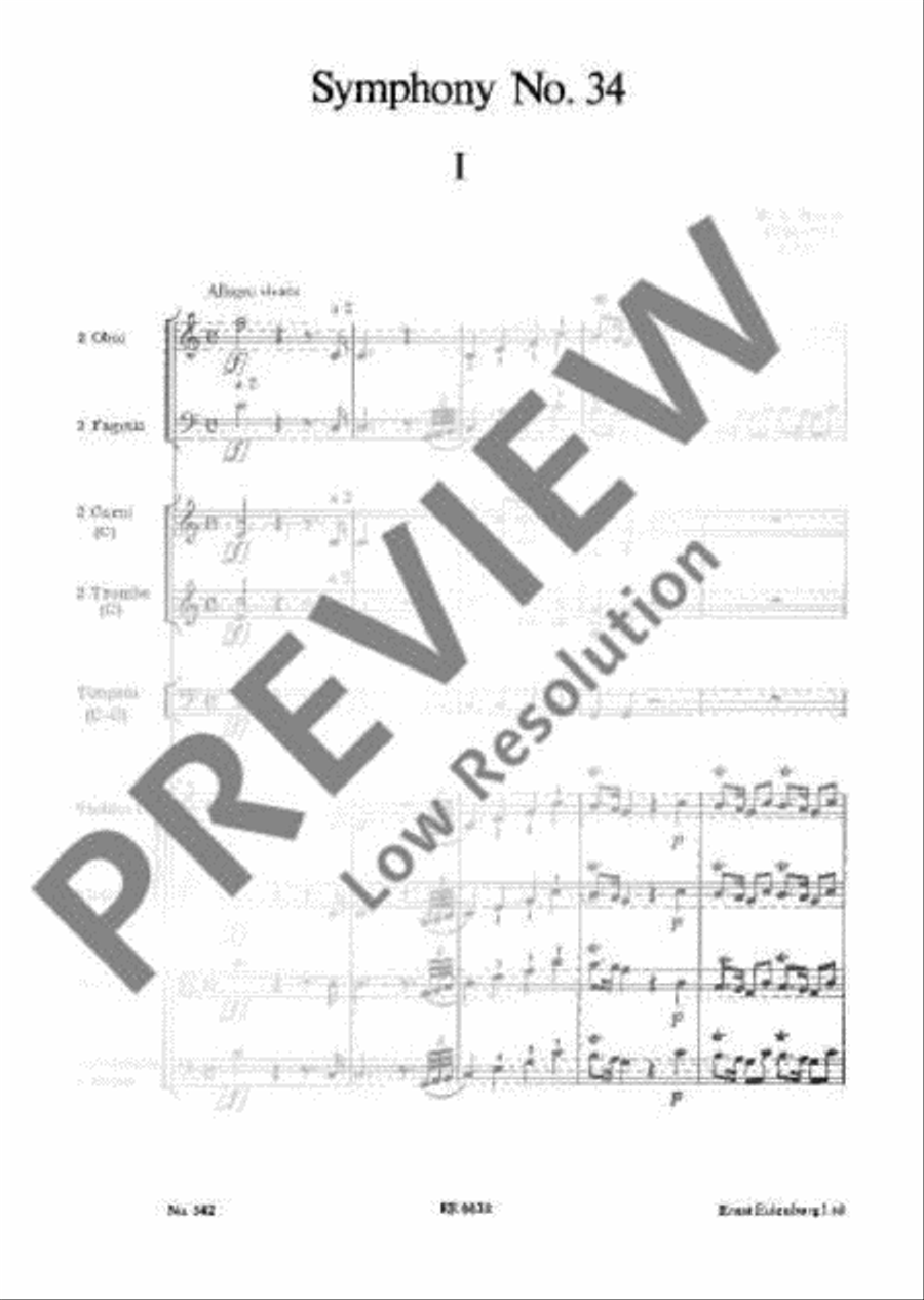 Symphony No. 34 C major Orchestra scores gallery preview page 12