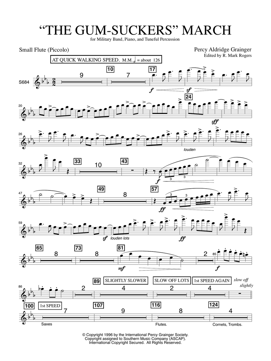 The Gum Suckers March - Piccolo Concert Band scores gallery preview page 1