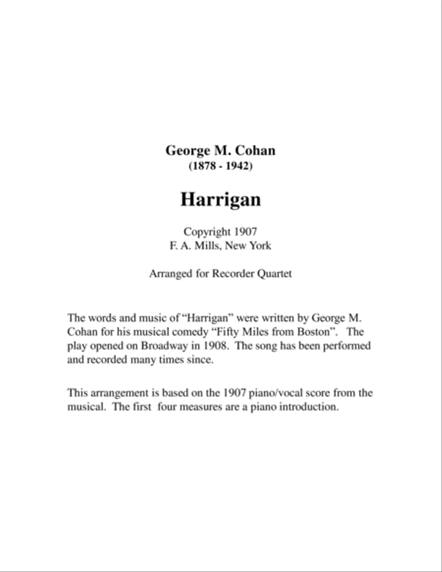 Harrigan for Recorder Quartet Recorder scores gallery preview page 2