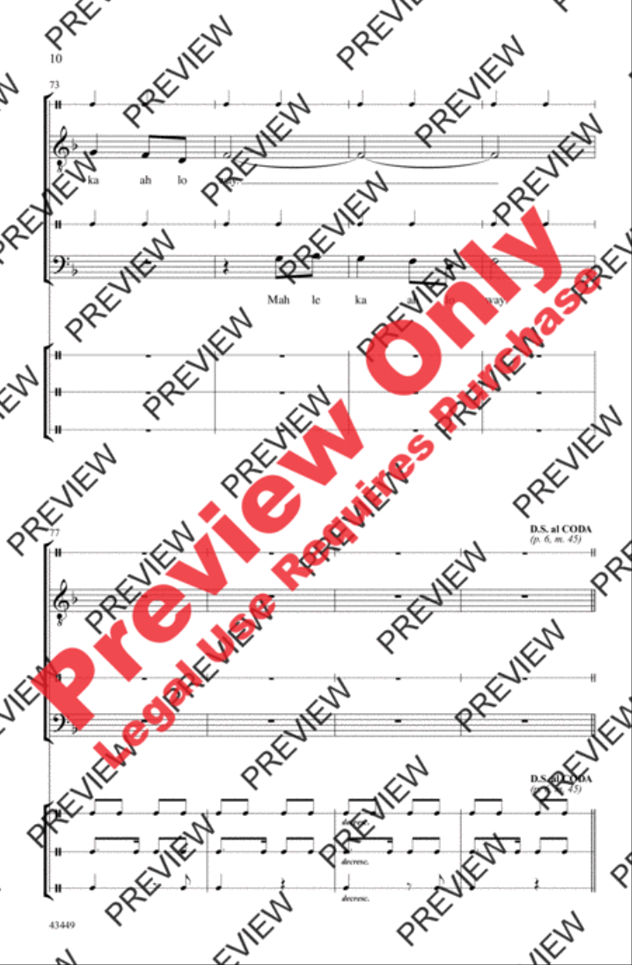 Tongo Tongo Men's Choir scores gallery preview page 10