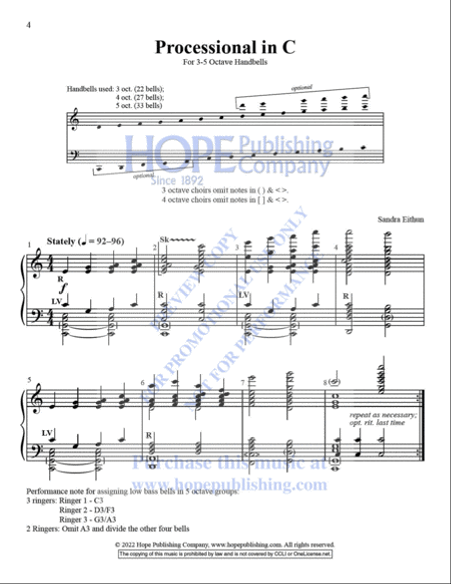 Five Easy Processionals Five Easy Processionals 5-Octaves scores gallery preview page 5
