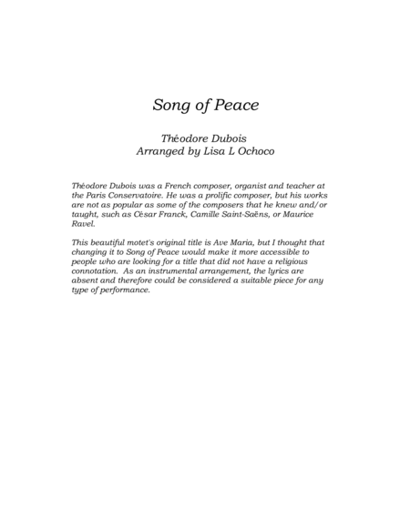Song of Peace for Double Reed Quartet image number null
