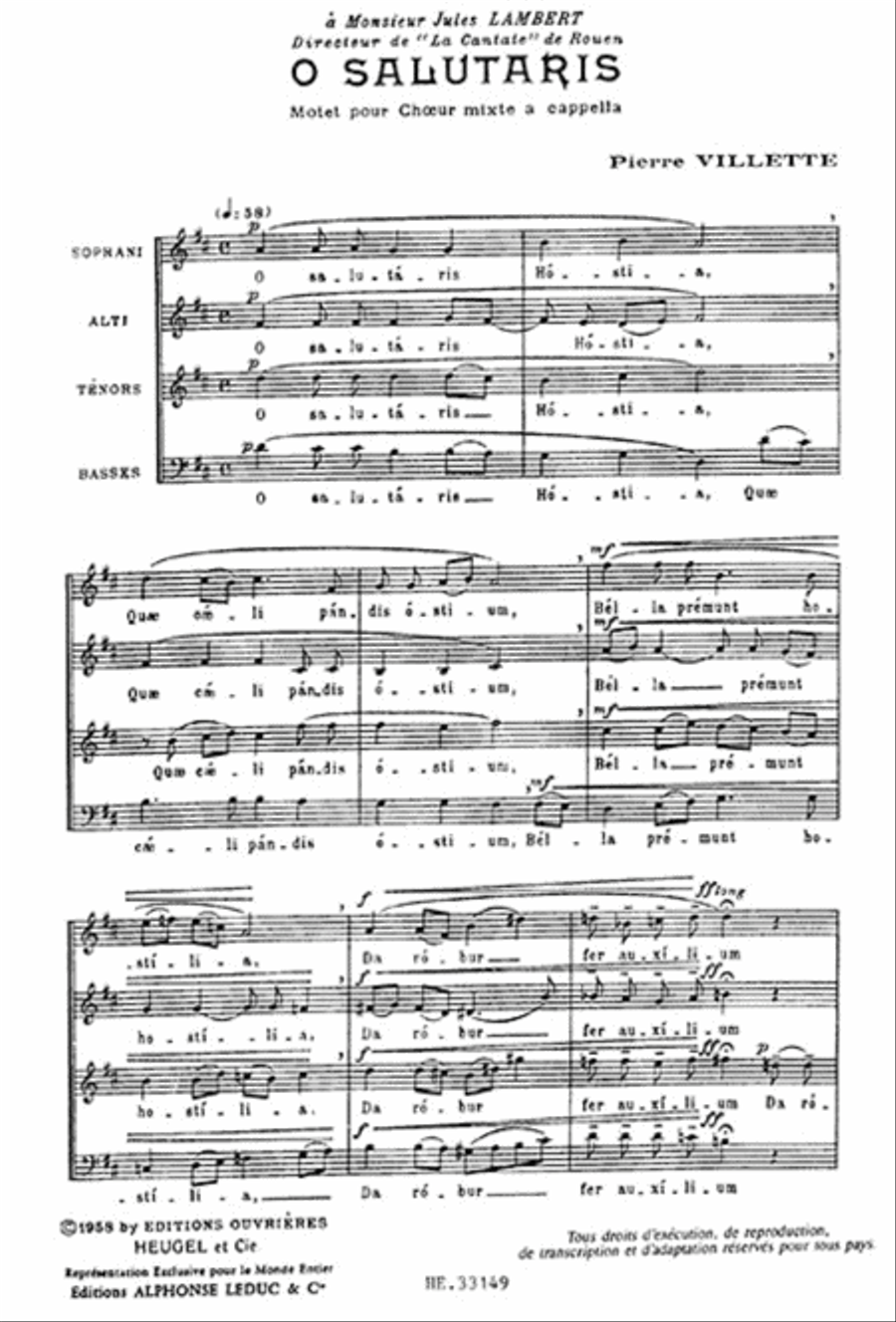 O Salutaris (satb) 4-Part scores gallery preview page 2
