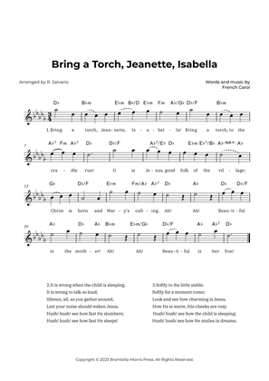 Bring a Torch, Jeanette, Isabella (Key of D-Flat Major)