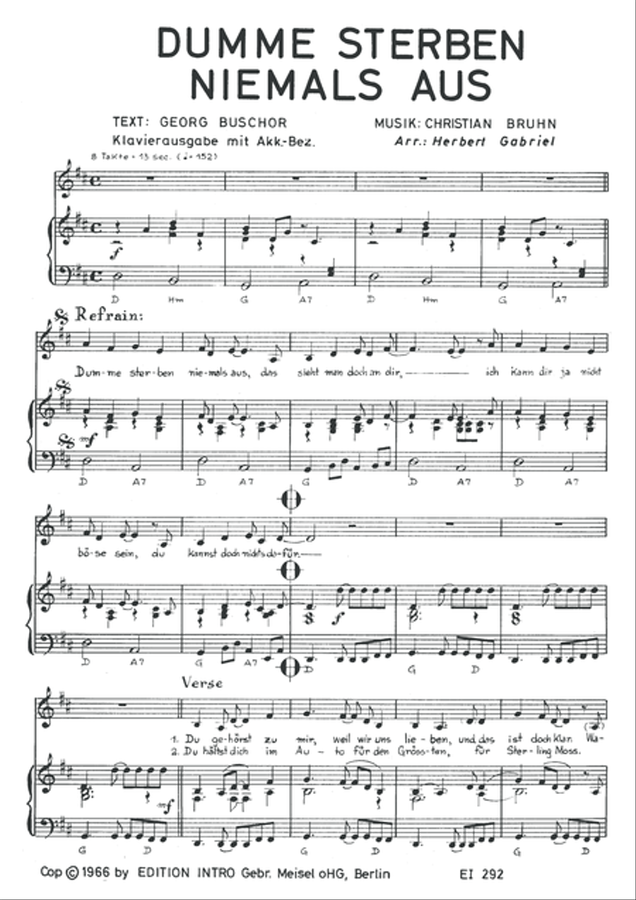 Dumme sterben niemals aus Piano, Vocal scores gallery preview page 3