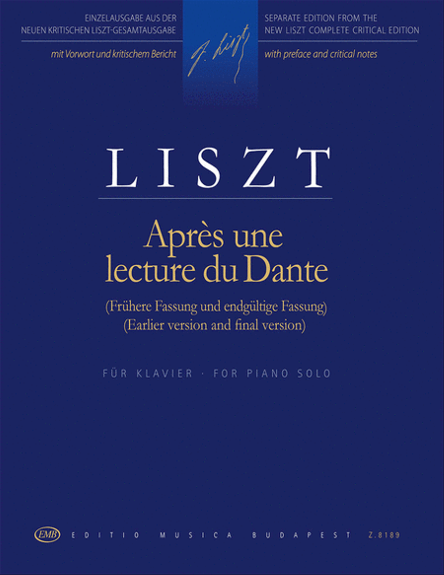 Après une lecture du Dante, Fantasia quasi Sonata Piano Solo scores gallery preview page 1