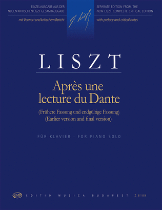 Book cover for Après une lecture du Dante, Fantasia quasi Sonata