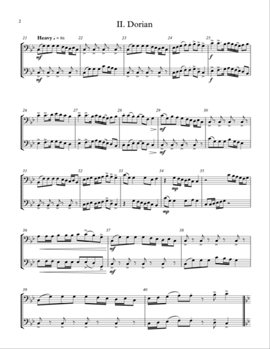 Seven Modes, Seven Duets - Bass Clef Brass Duet scores gallery preview page 2