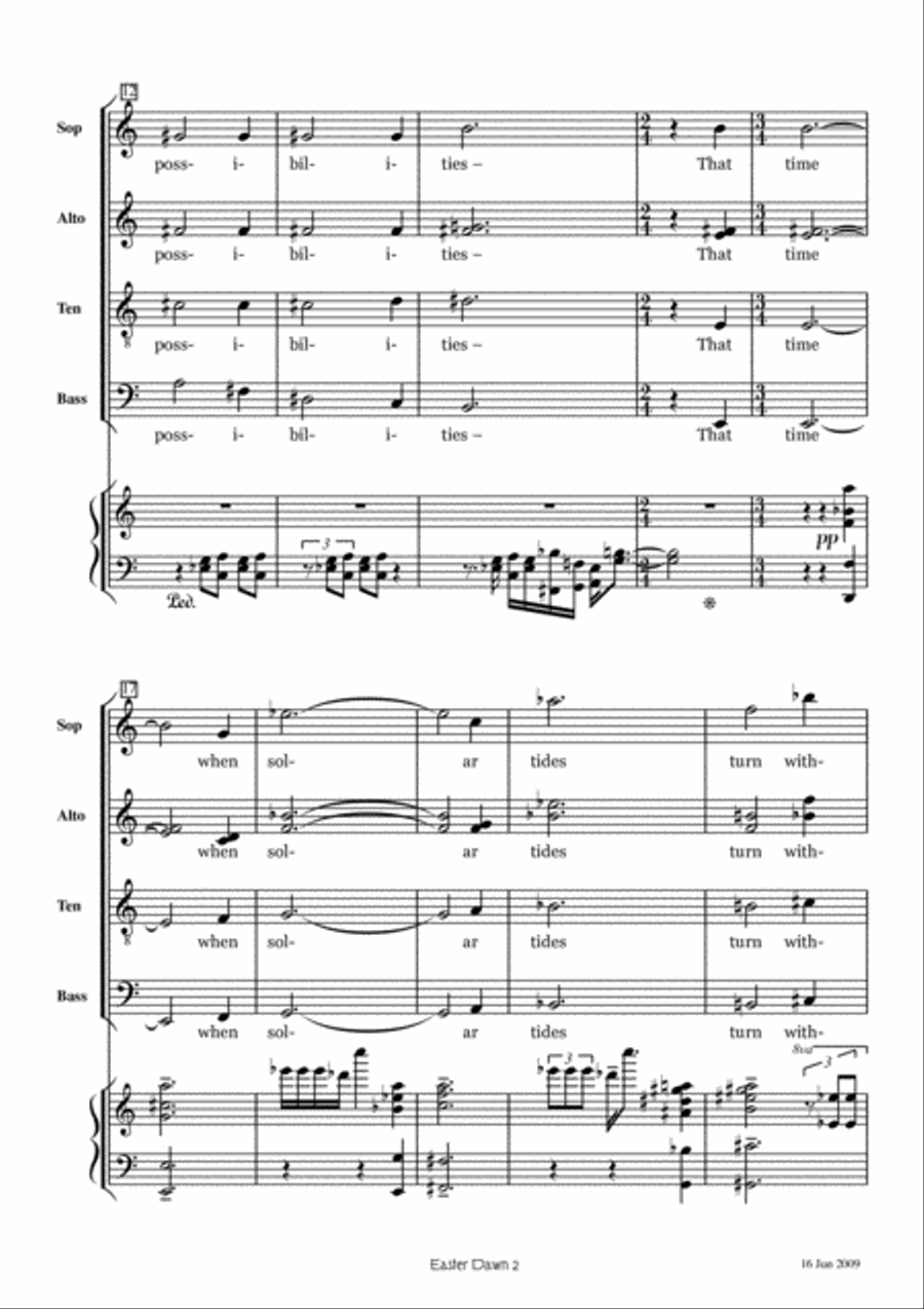 Easter Dawn. Visionary Motet for SSAATTB & piano Divisi scores gallery preview page 6