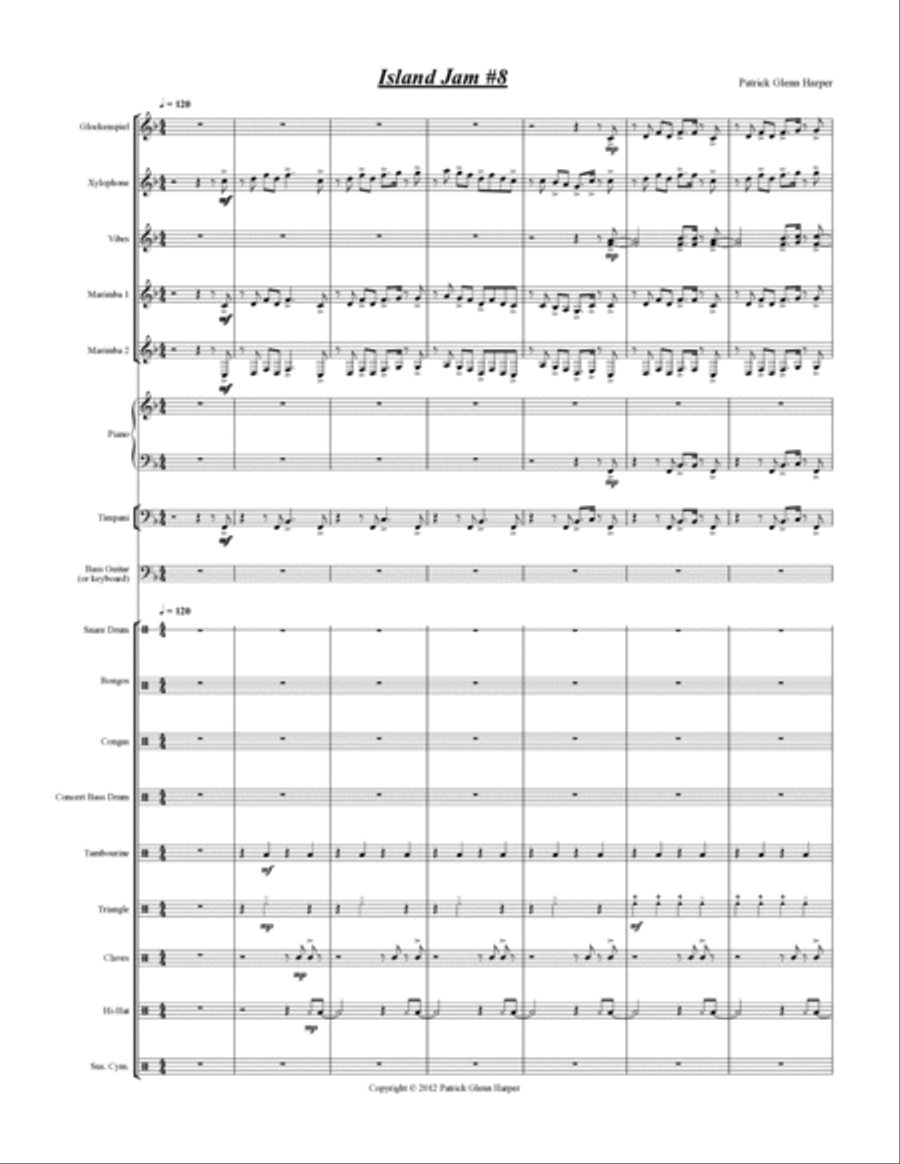 Island Jam #8 - For Percussion Ensemble Percussion Ensemble scores gallery preview page 2