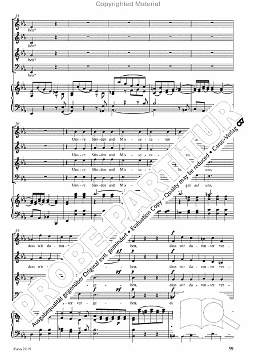 Carl Philipp Emanuel Bach & Gottfried August Homilius. Motets and Choruses Choir scores gallery preview page 61