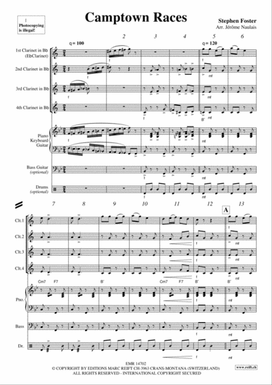 Camptown Races Camptown Races Clarinet scores gallery preview page 3