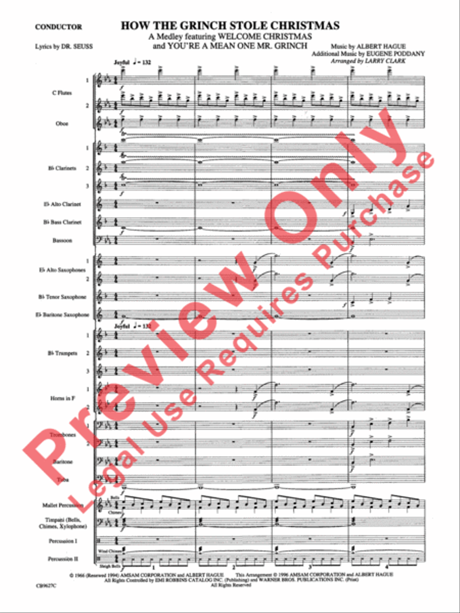 How the Grinch Stole Christmas Concert Band scores gallery preview page 4