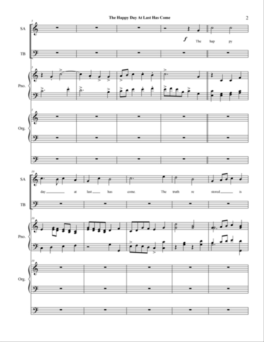 The Happy Day At Last Has Come 4-Part scores gallery preview page 2