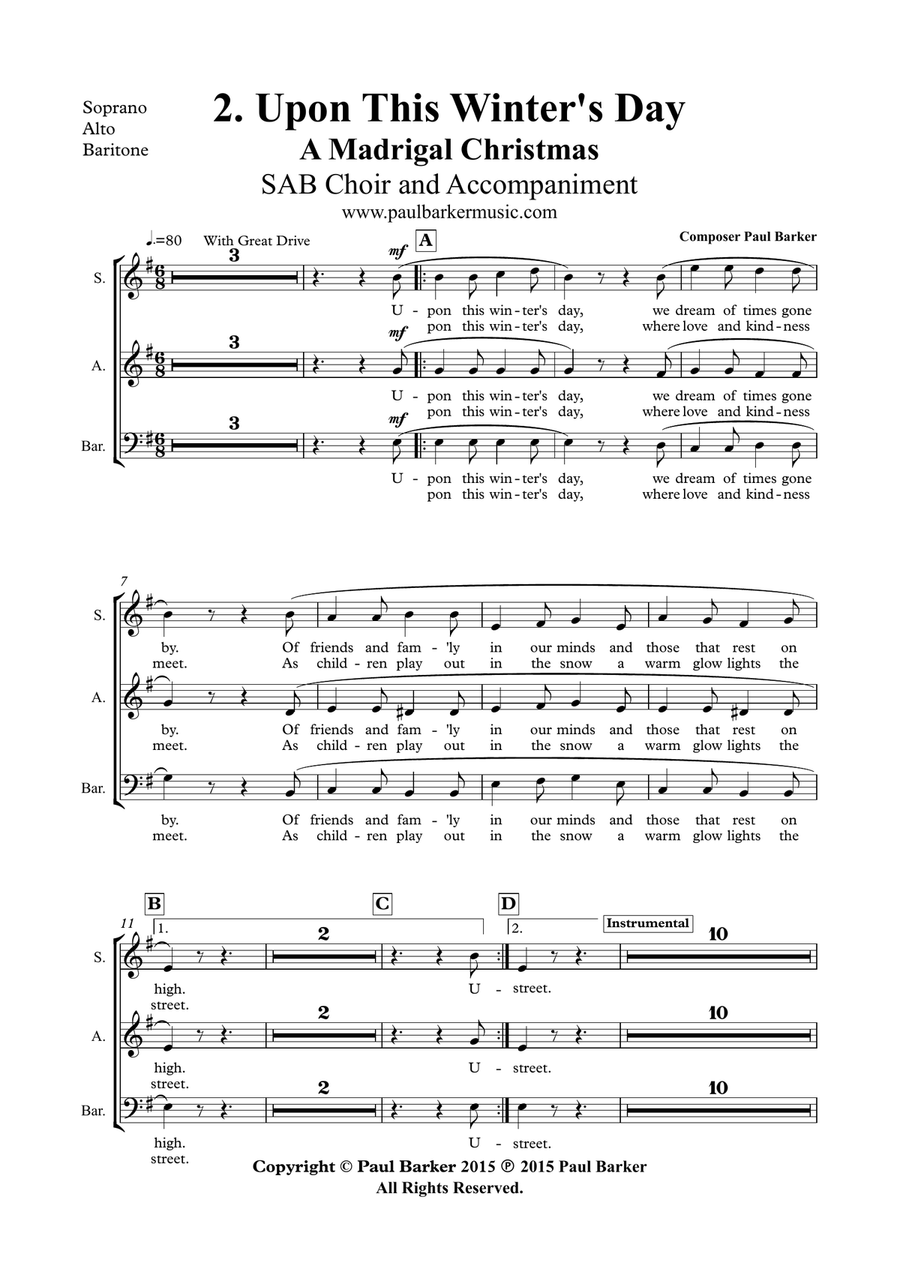 A Madrigal Christmas (Vocal Score) 3-Part scores gallery preview page 4