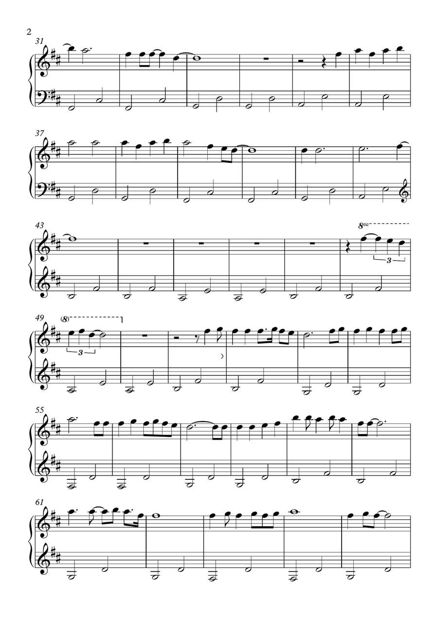 The Power Of Love Piano Solo scores gallery preview page 2