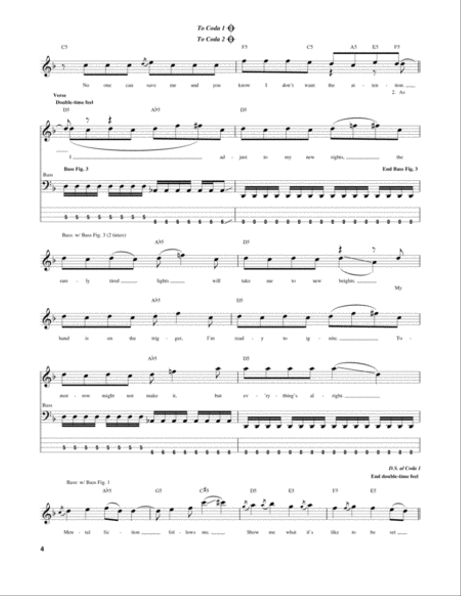 Bat Country Guitar Tablature scores gallery preview page 4