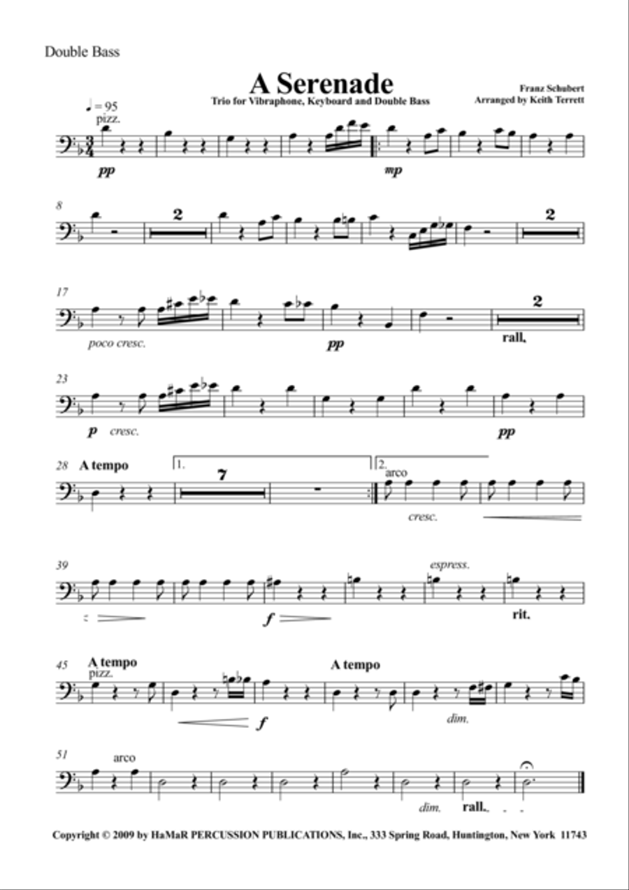 A Serenade Double Bass scores gallery preview page 1
