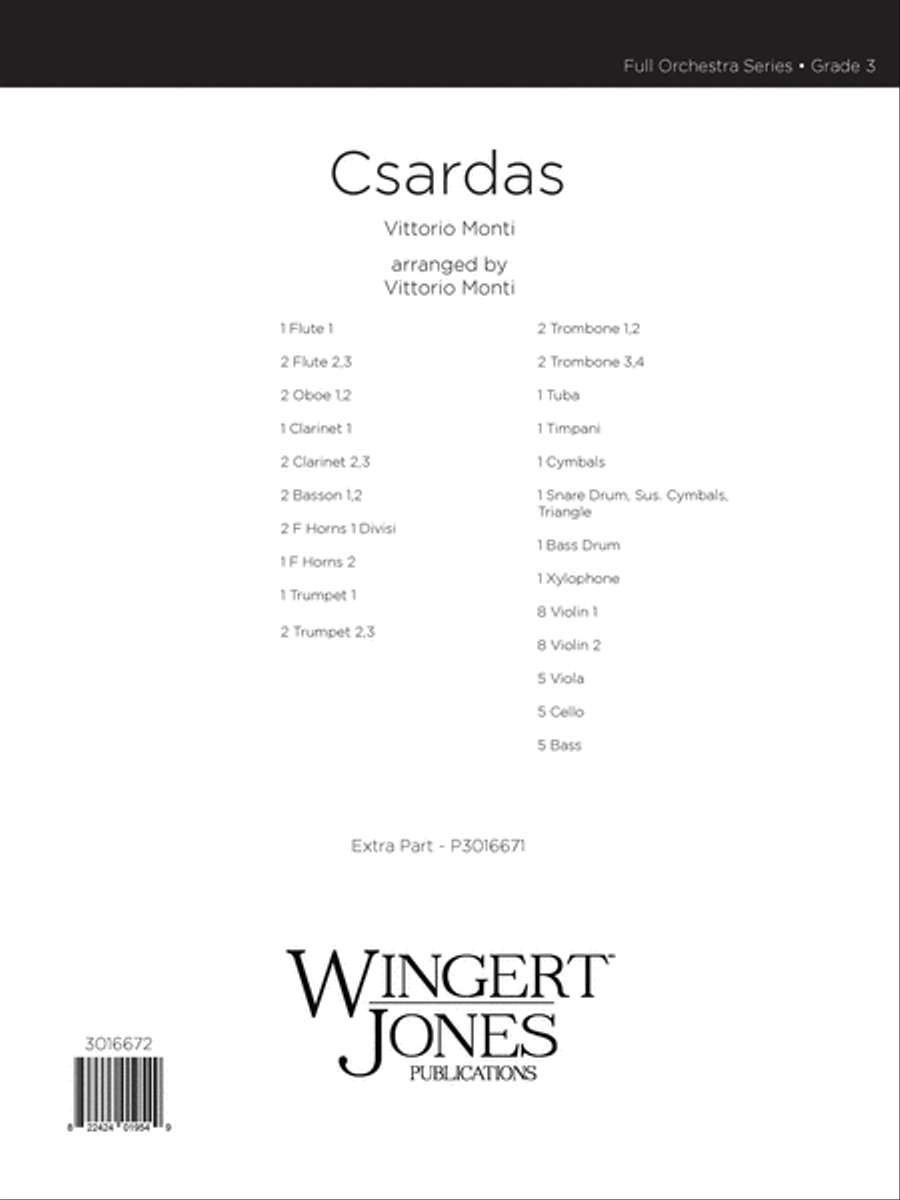 Csardas (Score) Full Orchestra scores gallery preview page 1