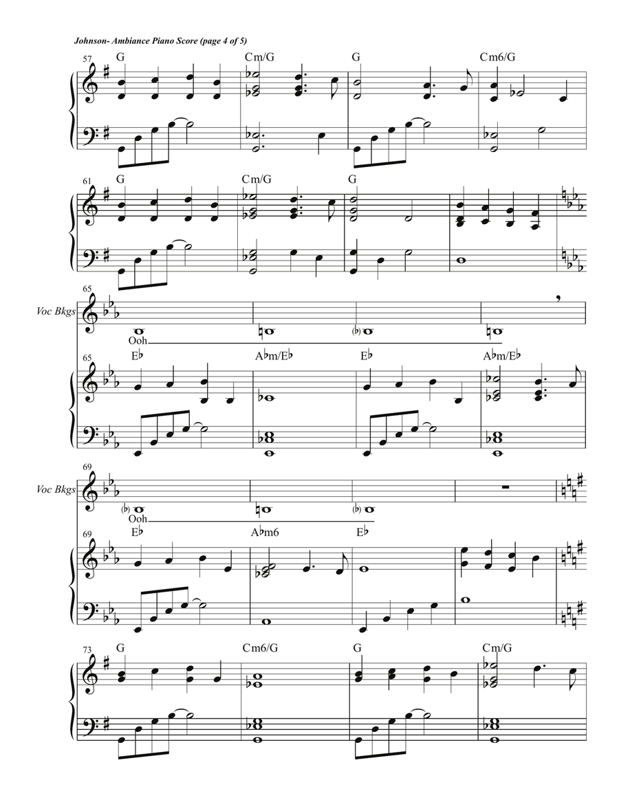 Ambiance Piano Solo Score Unison Choir scores gallery preview page 6