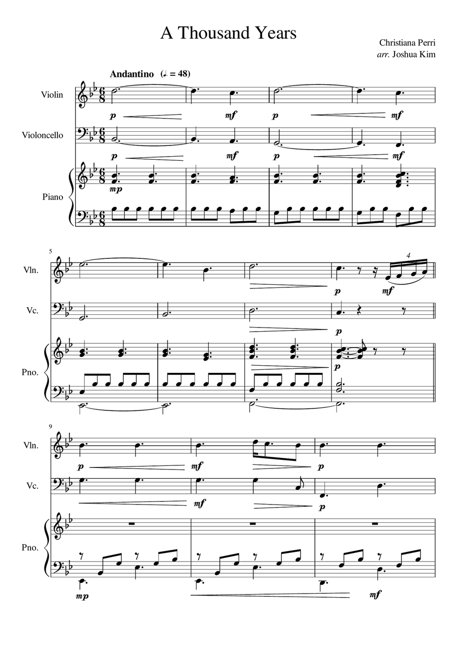 A Thousand Years Chamber Orchestra scores gallery preview page 2