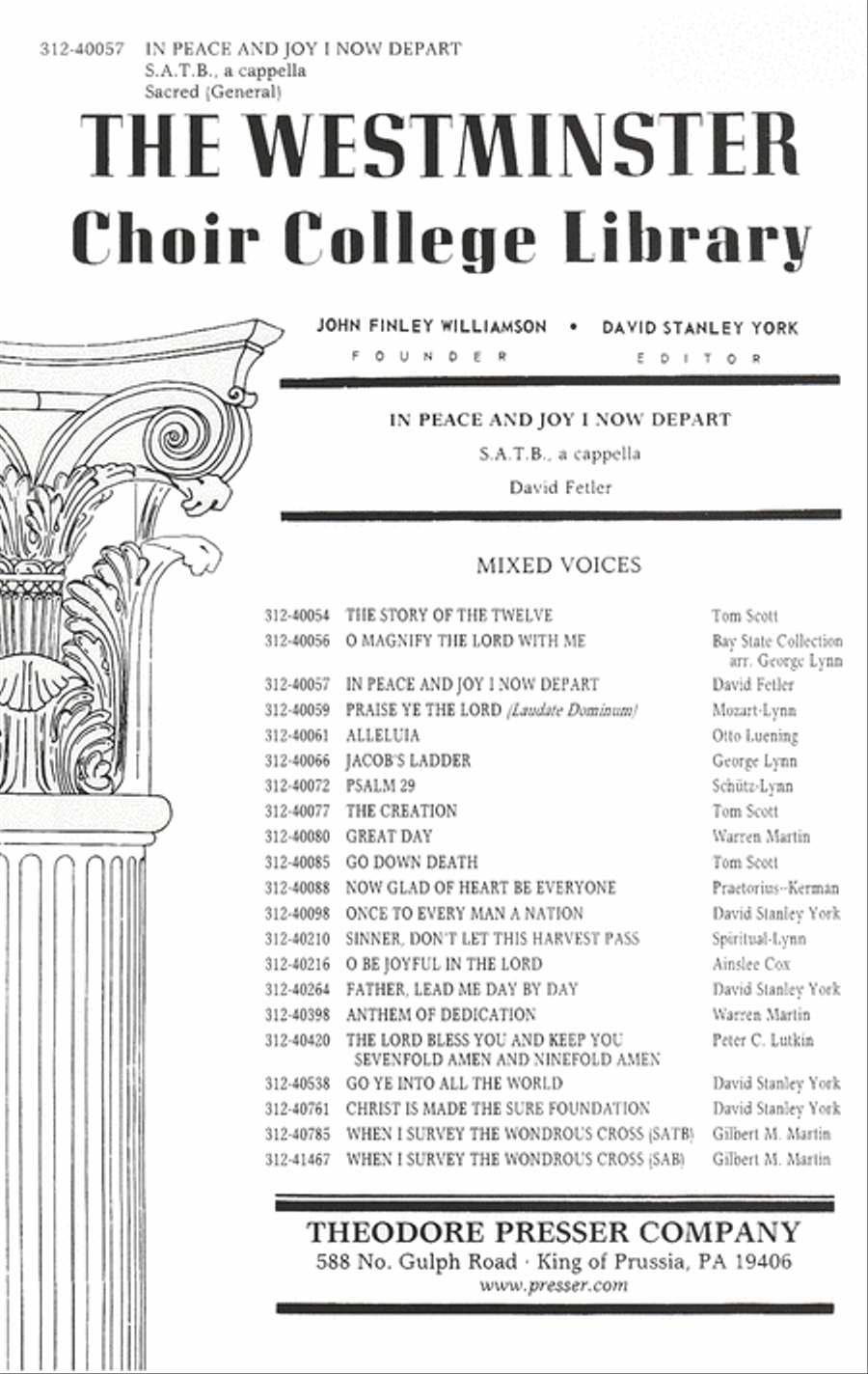 In Peace And Joy I Now Depart 4-Part scores gallery preview page 1