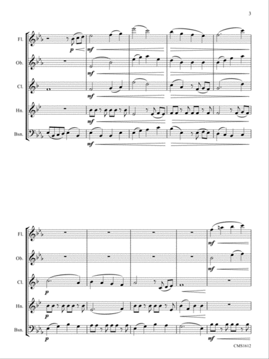 Jeanie with the Light Brown Hair Woodwind Quintet scores gallery preview page 5